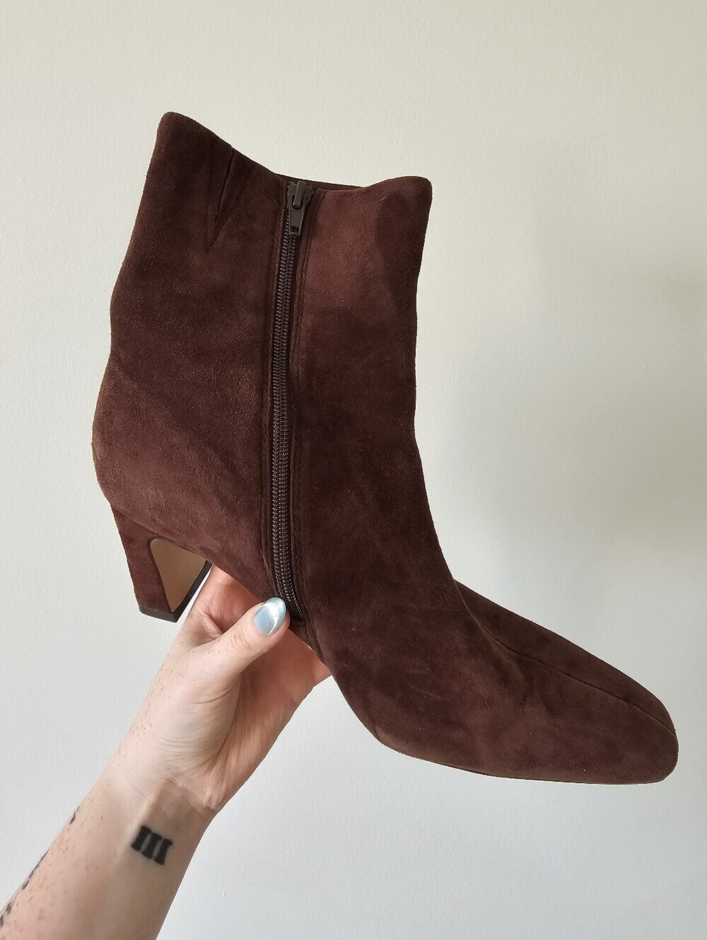 Steve Madden 10 ankle boots brown suede block heel suede - Picture 10 of 11